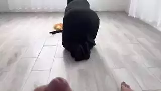 زوجة الأب العربية كانت تقوم بالتنظيف بشكل مثير وحصل قضيبي على مؤخرتها الضيقة ومارس الجنس معها